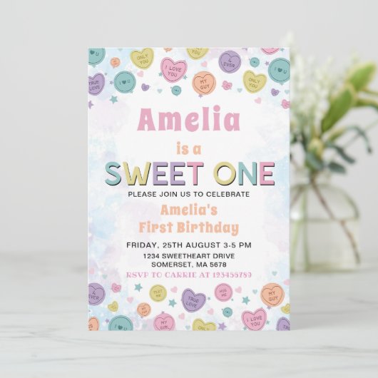 Sweet One Valentijn 1e verjaardag Kaart (Staand voorkant)