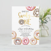 Sweet One Verjaardag Uitnodiging, 1e Verjaardag Me Kaart (Staand voorkant)