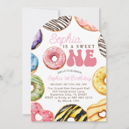 Sweet One Verjaardag Uitnodiging, 1e Verjaardag Me Kaart