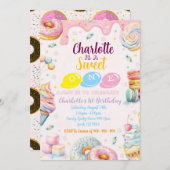 Sweet One verjaardagsuitnodiging Kaart (Voorkant / Achterkant)