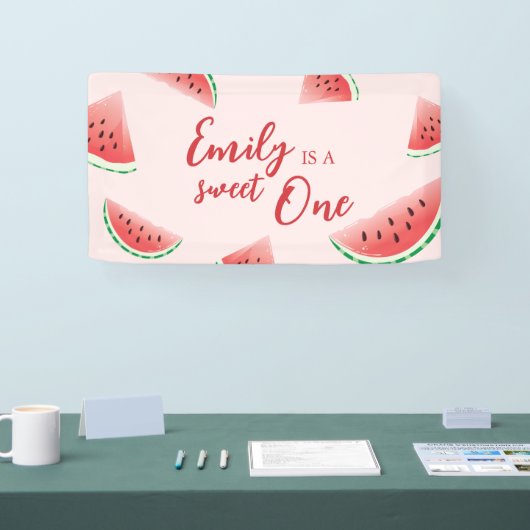 Sweet One Watermelon Verjaardagsbanner Spandoek (Beurs)