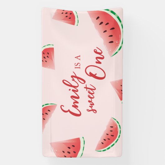 Sweet One Watermelon Verjaardagsbanner Spandoek (Verticaal)