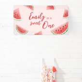 Sweet One Watermelon Verjaardagsbanner Spandoek (Insitu)
