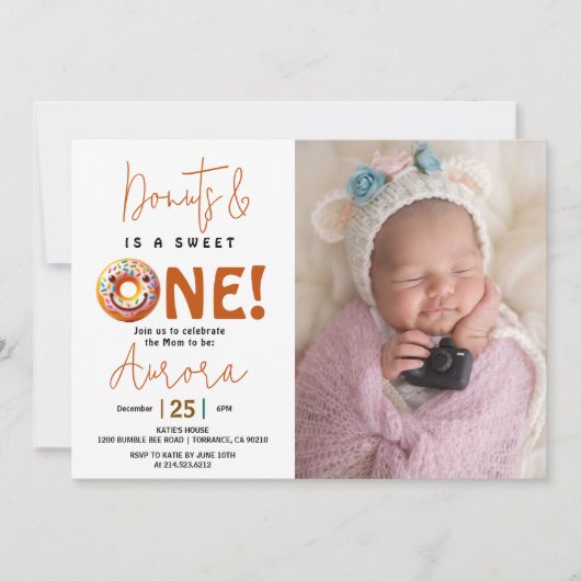 Sweet One waterverf donut 1e verjaardag Kaart (Voorkant)