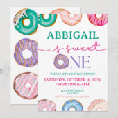Sweet One waterverf donuts 1e verjaardag Kaart (Voorkant / Achterkant)
