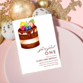 SWEET ONE waterverf taart 1e verjaardag Kaart