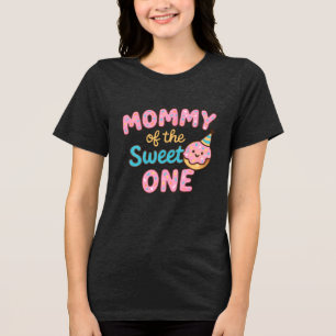 Sweet One's Mommy - Schattige Donut Verjaardagsont Tri-Blend Shirt