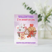 Sweet op je Cupcake-Valentijnsdag Briefkaart (Staand voorkant)