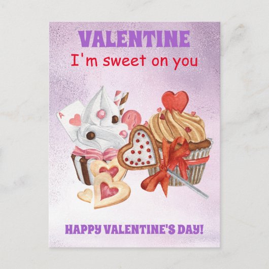 Sweet op je Cupcake-Valentijnsdag Briefkaart (Voorkant)