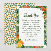 Sweet Oranje Baby shower Hartelijk dank Bedankkaart (Voorkant / Achterkant)