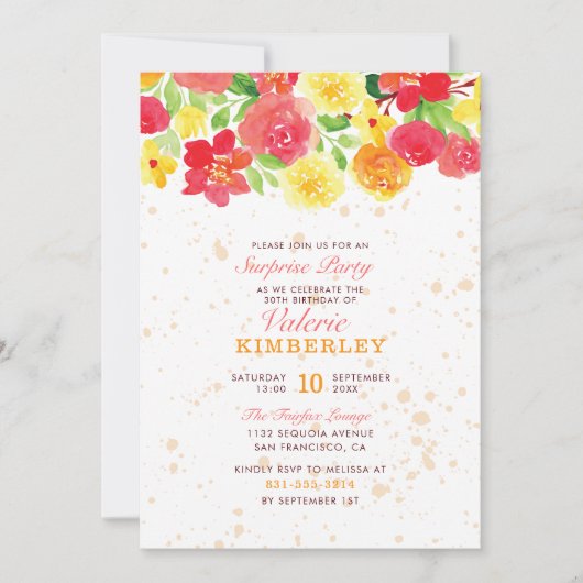 Sweet Oranje Botanische Rozen Spring Surprise Part Kaart (Voorkant)