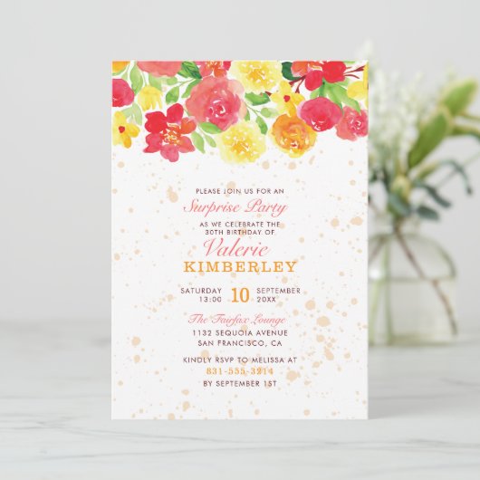 Sweet Oranje Botanische Rozen Spring Surprise Part Kaart (Staand voorkant)