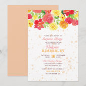 Sweet Oranje Botanische Rozen Spring Surprise Part Kaart (Voorkant / Achterkant)