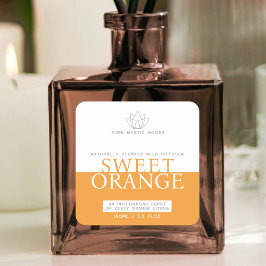 Sweet Oranje citrus reed diffuser productetiket Vierkante Sticker