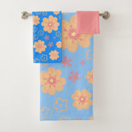 Sweet  Oranje Floral Pattern Bath Towels Bad Handdoek