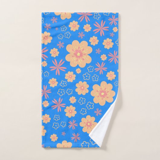 Sweet Oranje Floral Pattern Bath Towels Bad Handdoek (Handdoek)