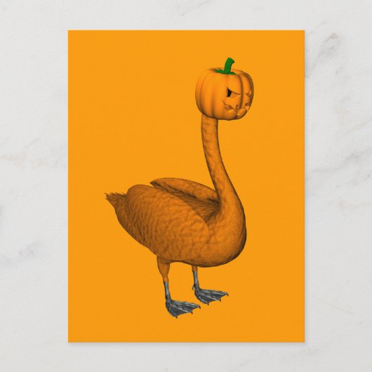 Sweet Oranje Halloween Swan Briefkaart (Voorkant)