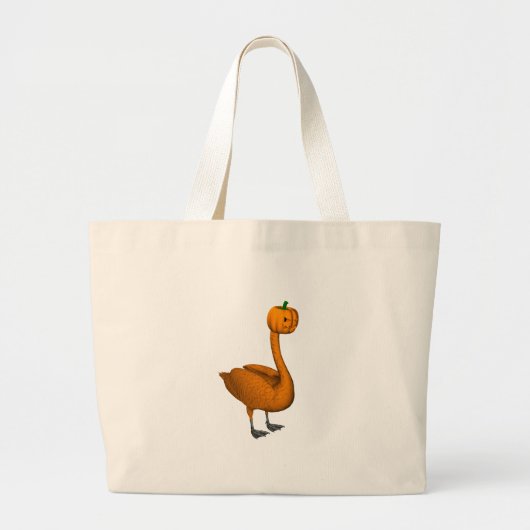 Sweet Oranje Halloween Swan Grote Tote Bag (Voorkant)