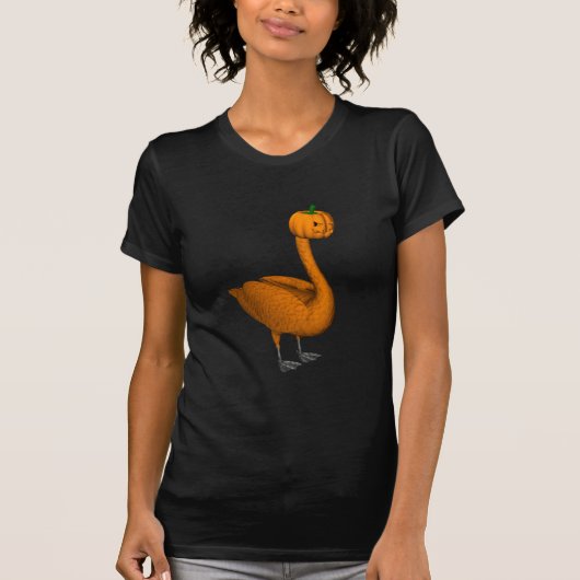 Sweet Oranje Halloween Swan T-shirt (Voorkant)