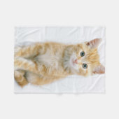 Sweet Oranje Tabby Fleece Deken (Voorkant (Horizontaal))