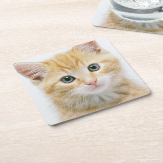 Sweet Oranje Tabby Kartonnen Onderzetters (Schuin)