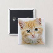 Sweet Oranje Tabby Vierkante Button 5,1 Cm (Voorkant /achterkant)