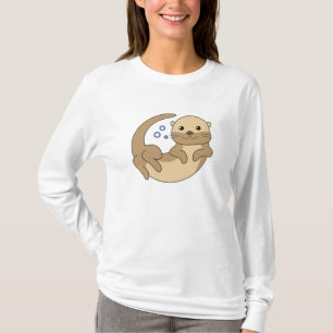 Sweet Otter zwemt in het water grappige otter T-shirt