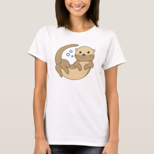 Sweet Otter zwemt in het water grappige otter T-shirt