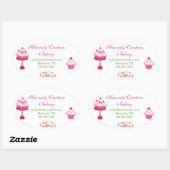 Sweet Oval Cupcake Bakkerij Stickers (Vel)