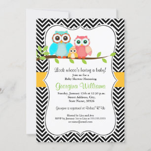 Sweet Owl Baby shower Invite / Boy Kaart