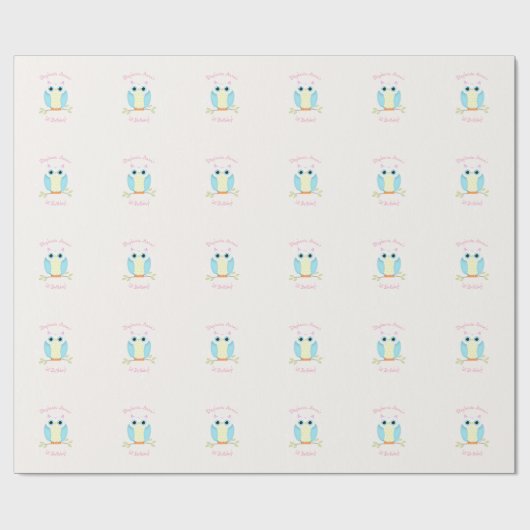 Sweet Owl Birthday Cadeaupapier (Vlak)