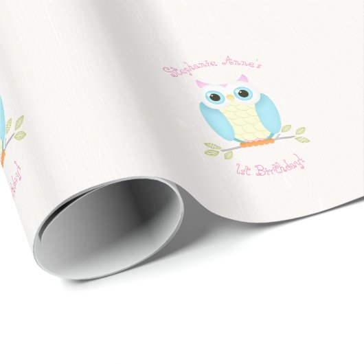 Sweet Owl Birthday Cadeaupapier (Rol Hoek)