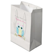 Sweet Owl Birthday Medium Cadeauzakje (Achterkant Gekanteld)