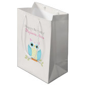 Sweet Owl Birthday Medium Cadeauzakje (Voorkant Gekanteld)