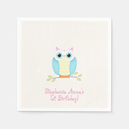 Sweet Owl Birthday Servet (Voorkant)