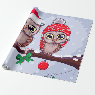 Sweet Owl in kerstmis Cadeaupapier