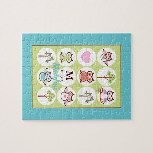 Sweet Owl Sampler Personalizeerd Legpuzzel (Horizontaal)