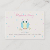 Sweet Owl speeldatum Kaarten Contactkaartje (Achterkant)