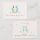 Sweet Owl speeldatum Kaarten Contactkaartje (Voorkant / Achterkant)