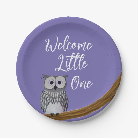 Sweet Owlet Papier Bord in Donker Paarse (Voorkant)