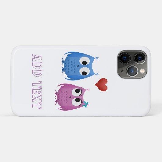 Sweet owls in de liefde, beginnende iPhone case (Achterkant (horizontaal))