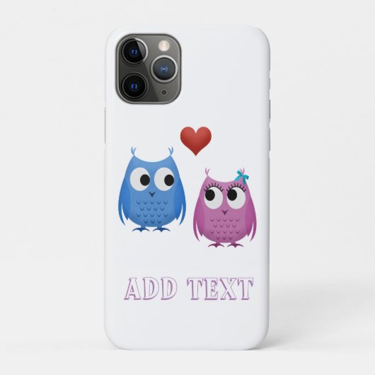 Sweet owls in de liefde, beginnende iPhone case (Achterkant)