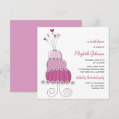 Sweet Paars Wedding Cake Vrijgezellenfeest Invite Kaart (Voorkant / Achterkant)