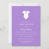 Sweet Paarse Baby Shower Uitnodigingen (Voorkant)