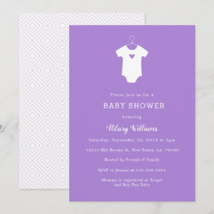 Sweet Paarse Baby Shower-uitvindingen Kaart