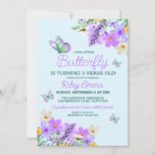 Sweet Paarse Butterfly Theme Girl's Verjaardagsfee Kaart (Voorkant)