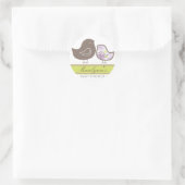 Sweet Paarse Damask Chicks Baby shower Sticker (Tas)
