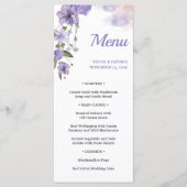 Sweet Paarse Floral Wedding Menu (Voorkant)