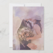 Sweet Paarse Floral Wedding Save The Date Kaart (Achterkant)