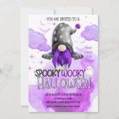 Sweet paarse kabouter spookachtig kinder Halloween Kaart (Voorkant)